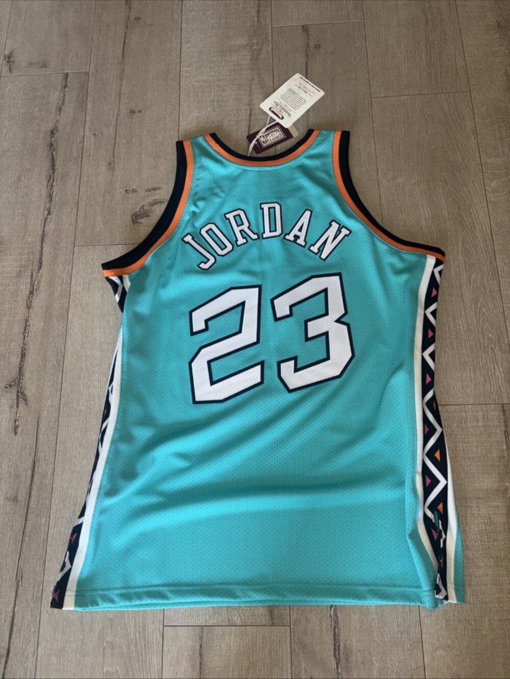 Michael Jordan 1996 Hardwood Classics Mitchell & Ness Jersey Teal Size XL NWT - Picture 5 of 7